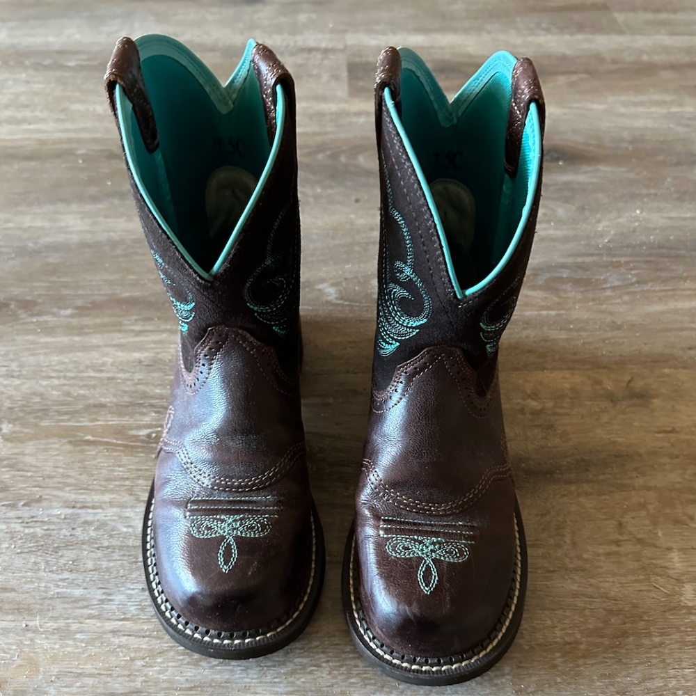 Ariat Brown and Teal Women's Boots